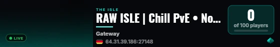 RAW ISLE | Chill PvE • No-KOS • Free Starter • Discord live status badge