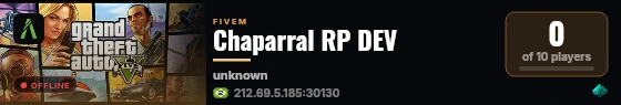 Chaparral RP DEV live status badge