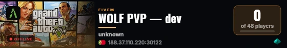WOLF PVP — dev live status badge