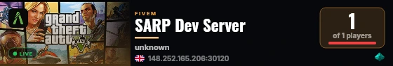 SARP Dev Server live status badge
