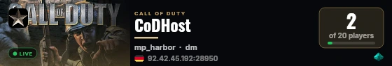 CoDHost live status badge
