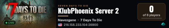 KlubPhoenix Server 2 live status badge