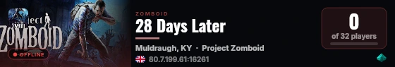 28 Days Later live status badge