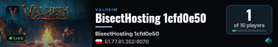 BisectHosting 1cfd0e50 live status badge
