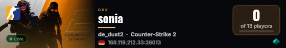 sonia live status badge
