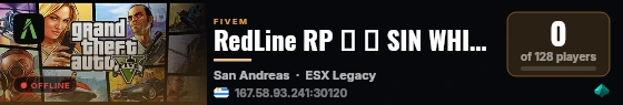 RedLine RP ┃ 🔴 SIN WHITELIST 🔴 live status badge