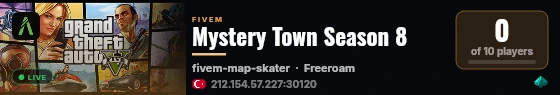 Mystery Town Season 8 live status badge