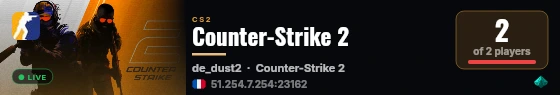 Counter-Strike 2 live status badge