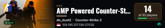 AMP Powered Counter-Strike 2 Server live status badge