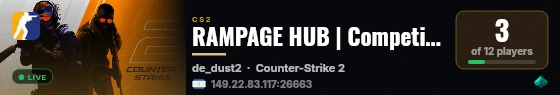 RAMPAGE HUB | Competitivo live status badge