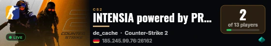 INTENSIA powered by PRACC.COM live status badge