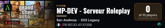 MP-DEV - Serveur Roleplay live status badge