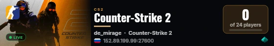 Counter-Strike 2 live status badge
