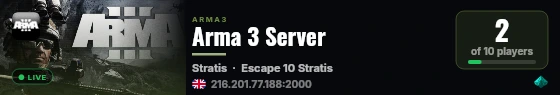 Arma 3 Server live status badge
