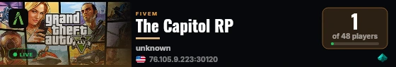 The Capitol RP live status badge