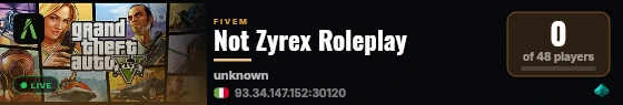 Not Zyrex Roleplay live status badge