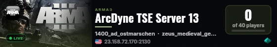 ArcDyne TSE Server 13 live status badge