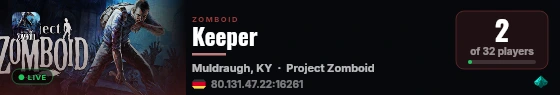 Keeper live status badge