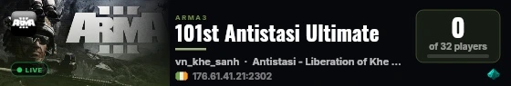 101st Antistasi Ultimate live status badge