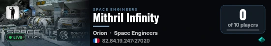 Mithril Infinity live status badge