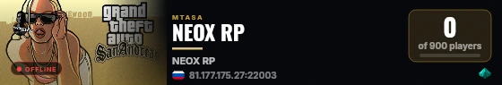 NEOX RP live status badge