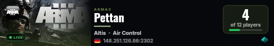 Pettan live status badge