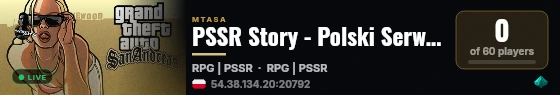 PSSR Story - Polski Serwer Służb Ratunkowych |RPG|Frakcje|Gangi|Biznesy|Voice| live status badge