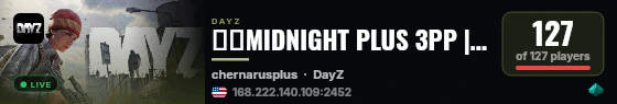 🔥🎮MIDNIGHT PLUS 3PP | Chernarus | WIPE 26.08 🎮🔥 live status badge