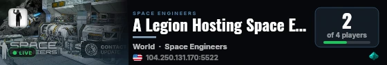A Legion Hosting Space Engineer Server live status badge