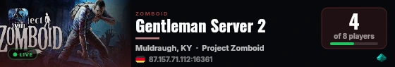 Gentleman Server 2 live status badge