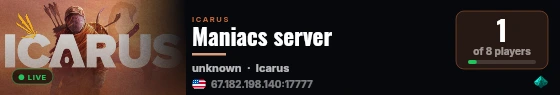 Maniacs server live status badge
