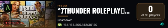 ^7THUNDER ROLEPLAY⌠Wipe Hoje⌡😈 live status badge