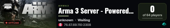 Arma 3 Server - Powered by AMP live status badge