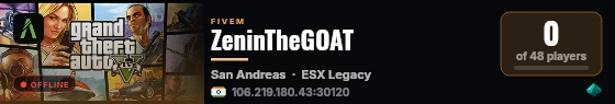 ZeninTheGOAT live status badge
