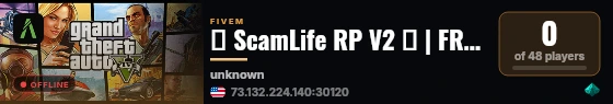 [Qbox Project] ScamLife RP live status badge