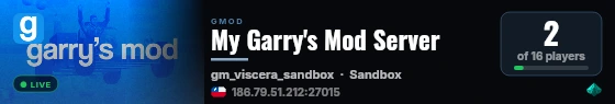 My Garry's Mod Server live status badge