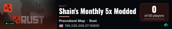 Shain's Monthly 5x Modded live status badge