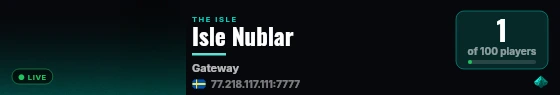 Isle Nublar live status badge