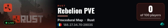 Rebelion PVE live status badge