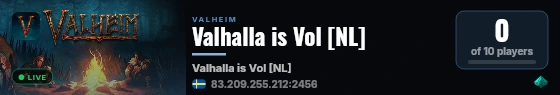 Valhalla is Vol [NL] live status badge