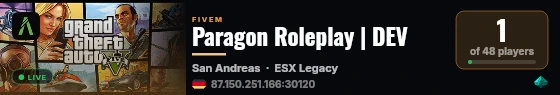 Paragon Roleplay | DEV live status badge