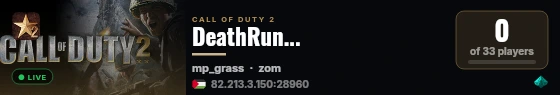 DeathRun... live status badge