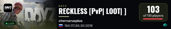 RECKLESS [PvP| LOOT| ] live status badge