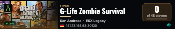 G-Life Zombie Survival live status badge