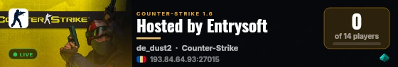 Hosted by Entrysoft live status badge
