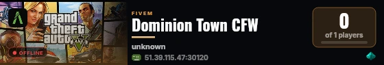 Dominion Town CFW live status badge