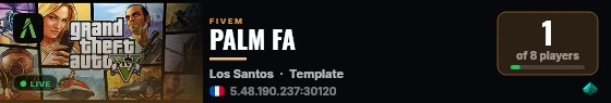 PALM FA live status badge