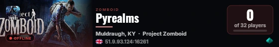 Pyrealms live status badge