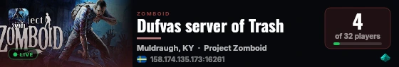 Dufvas server of Trash live status badge
