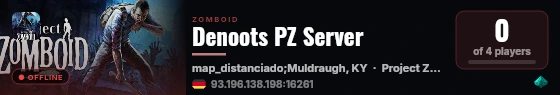 Denoots PZ Server live status badge